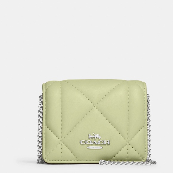 🆕 Coach Puffy Diamond Quilting Mini Wallet On Chain - Picture 2 of 5